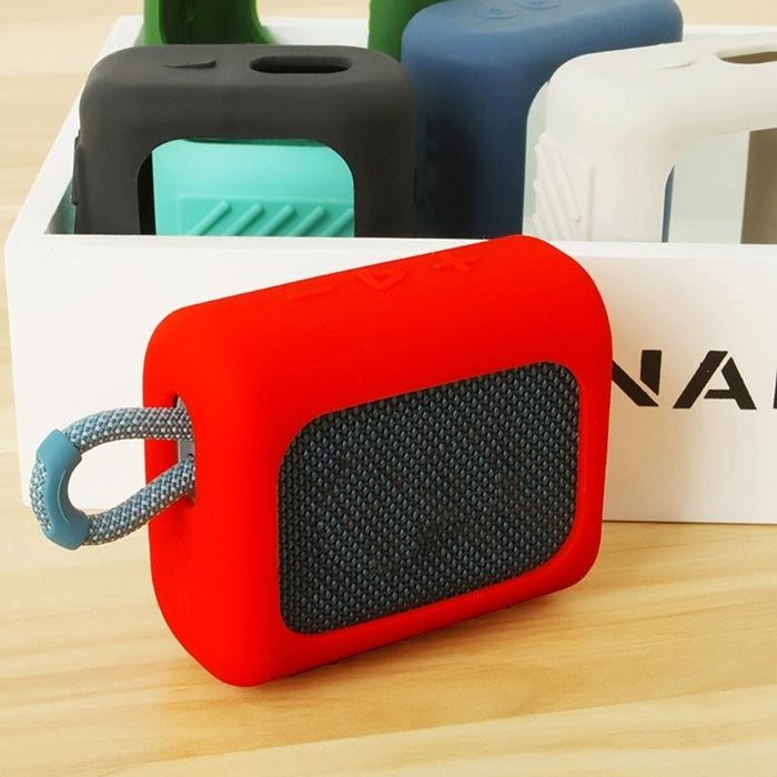 For Jbl Go3 Bluetooth Speaker Silicone Cover Portable Protective Case With Carabiner