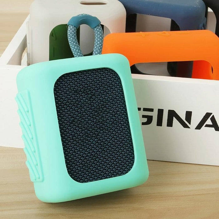 For Jbl Go3 Bluetooth Speaker Silicone Cover Portable Protective Case With Carabiner