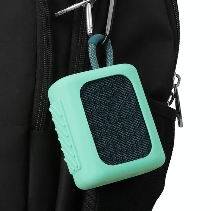 For Jbl Go3 Bluetooth Speaker Silicone Cover Portable Protective Case With Carabiner