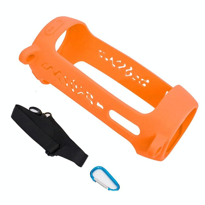 P401 For Jbl Pulse4 Portable Shockproof Silicone Protective Case With Carabiner & Lanyard