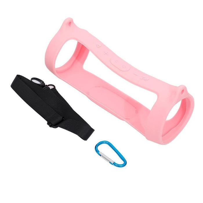 For Jbl Charge 4 Bluetooth Speaker Portable Silicone Protective Cover With Shoulder Strap & Carabiner