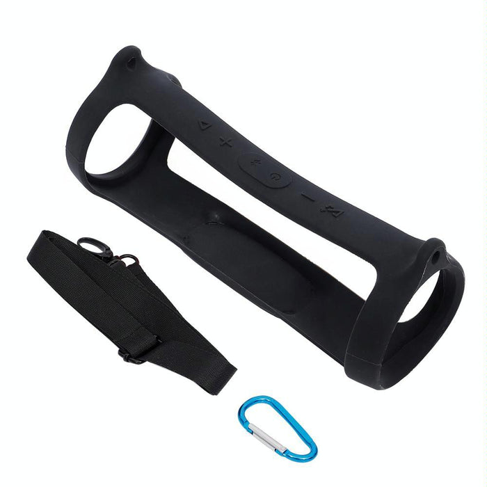 For Jbl Charge 4 Bluetooth Speaker Portable Silicone Protective Cover With Shoulder Strap & Carabiner