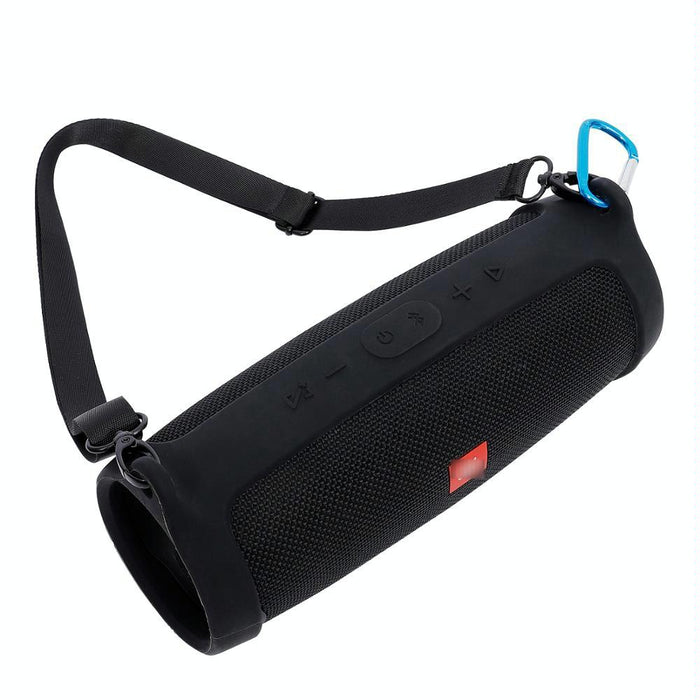 For Jbl Charge 4 Bluetooth Speaker Portable Silicone Protective Cover With Shoulder Strap & Carabiner