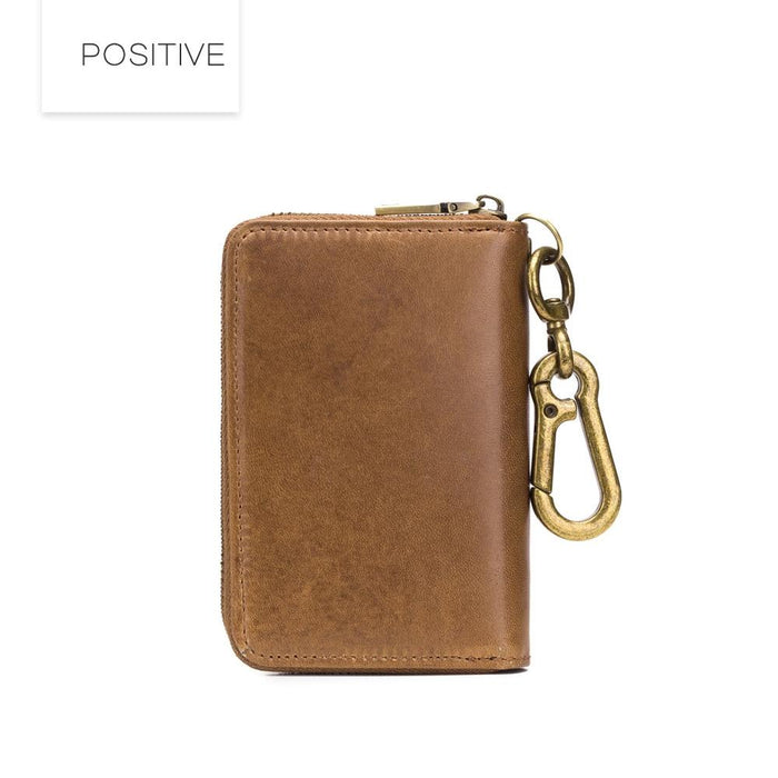 Blue Leather Multifunctional Coin Purse With Key Holder