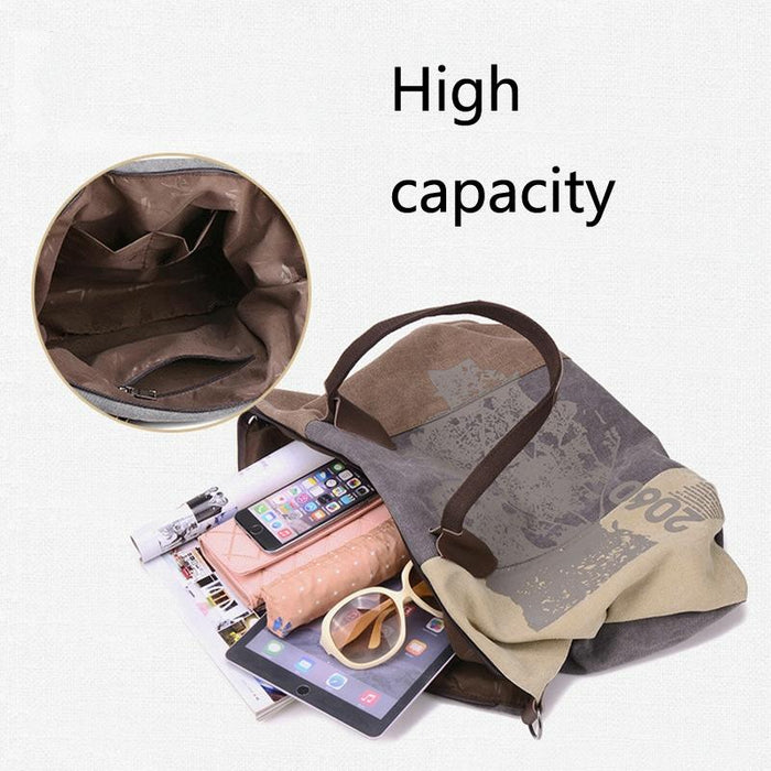 Large Capacity Graffiti Canvas Printing Single Shoulder