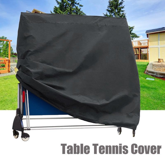 Outdoor Waterproof And Dustproof Table Tennis Table Cover - Size 165X70X185Cm Black Outside Silver Inside