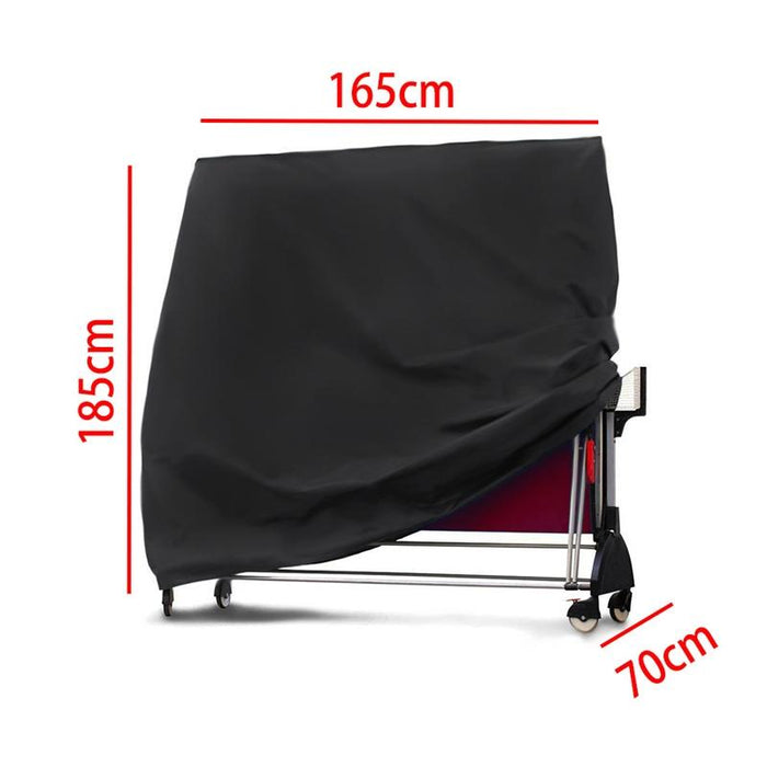 Outdoor Waterproof And Dustproof Table Tennis Table Cover - Size 165X70X185Cm Black Outside Silver Inside