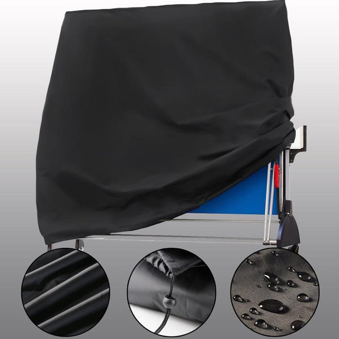 Outdoor Waterproof And Dustproof Table Tennis Table Cover - Size 165X70X185Cm Black Outside Silver Inside