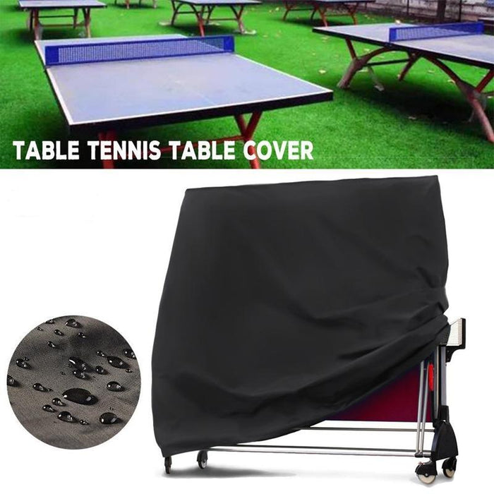 Outdoor Waterproof And Dustproof Table Tennis Table Cover - Size 165X70X185Cm Black Outside Silver Inside