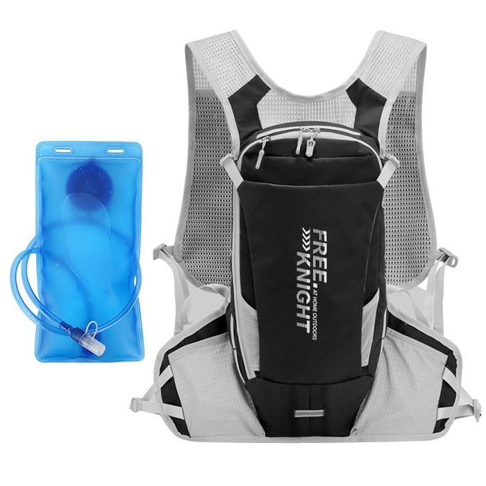 12L Outdoor Cycling Water Bag Vest Hiking Water Supply Backpack With 2L Drinking Bag Black