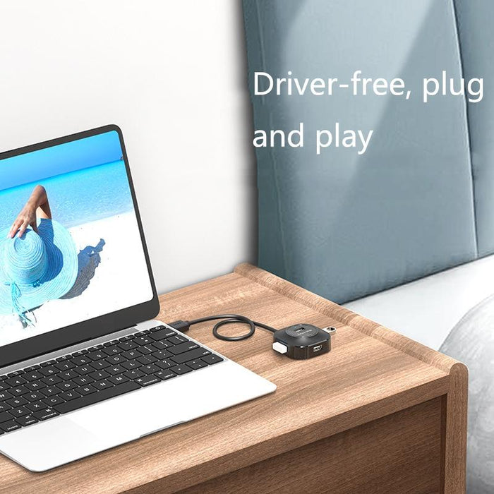 High-Speed 4-Port Usb2.0 Docking Hub Black 1.2M