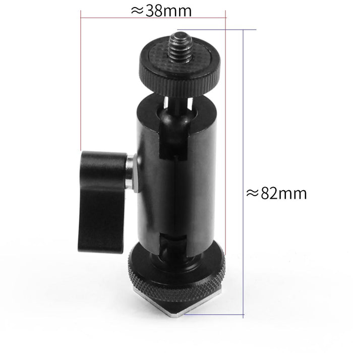 Magic Arm Dual Ballhead Cold Shoe 1/4 Inch Mount Adapter