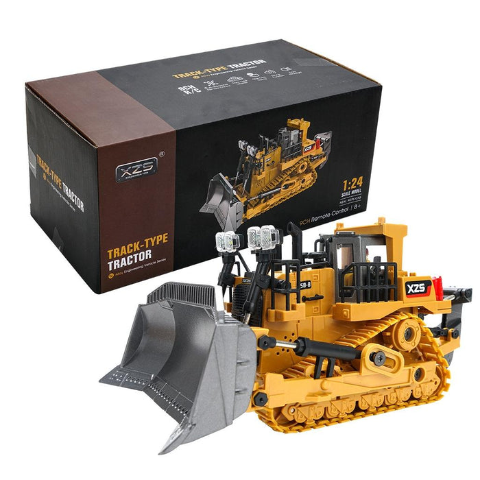 2.4G Remote Control Nine-Channel Crawler Heavy Bulldozer Children Remote Control Toy Alloy Excavator