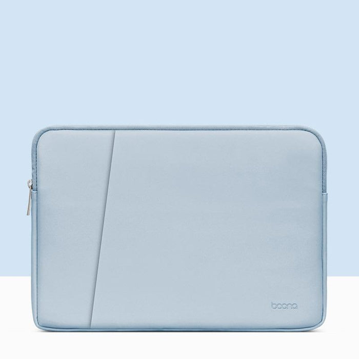 Sky Blue Leather Laptop Bag - Double-Layer - 11 / 12 Inch