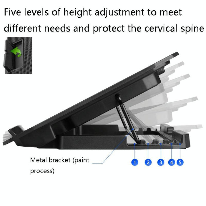 Adjustable Dual Fan Laptop Cooling Bracket Sea Blue