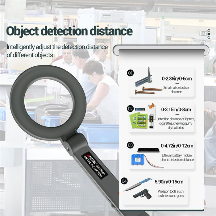 Dm3004 Handheld Metal Detector High-Precision Sensitivity Station Airport Detection Scanning Detector Without Battery