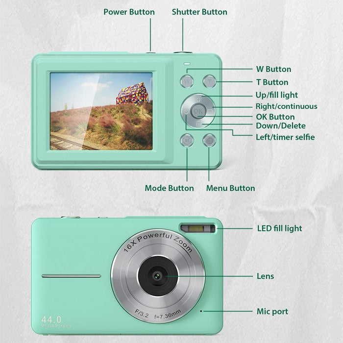 Dc403L-Af 2.4-Inch 16X Zoom Hd Digital Camera Mini Children Photography Camera