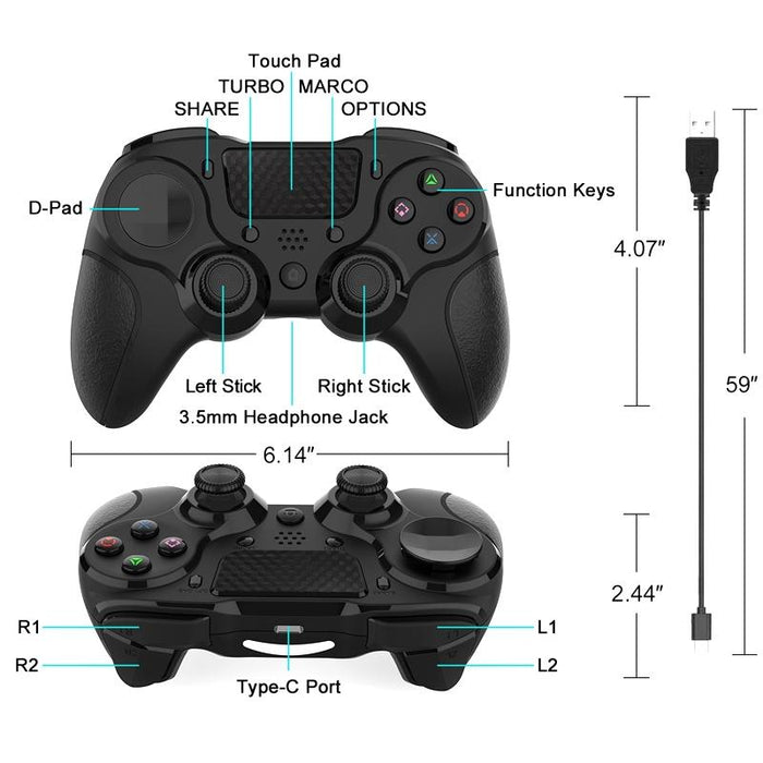 Mb-P913 Pc Six-Axis Somatosensory Back Key Programming Dual Vibration Bluetooth Gamepad For Ps4 Pro