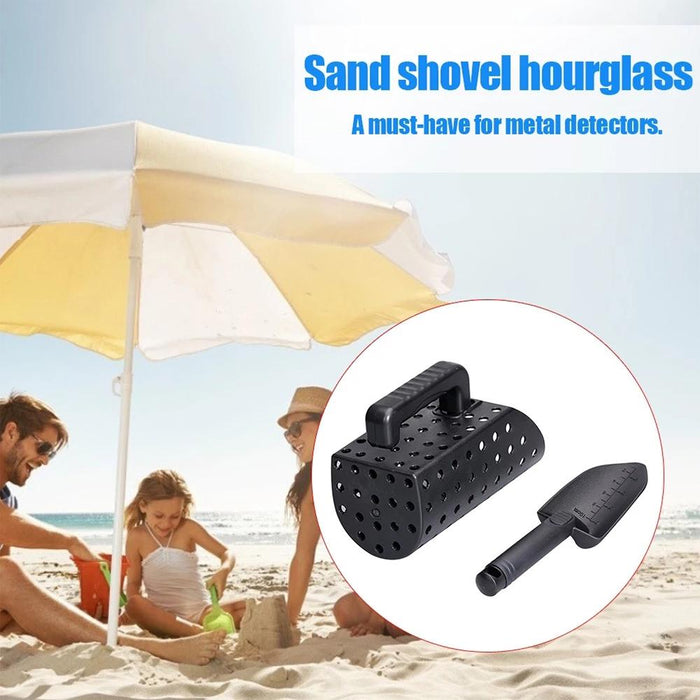 Metal Detector Sand Scoop And Shovel Set Digging Tool Black