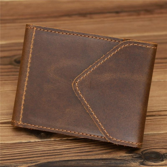 1071 Men Crazy Horse Leather Driver License Storage Wallet