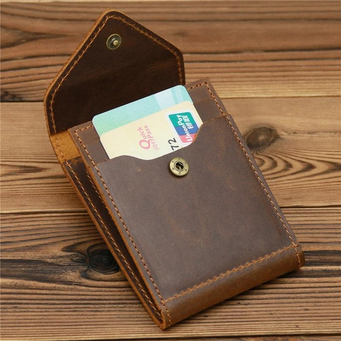1071 Men Crazy Horse Leather Driver License Storage Wallet