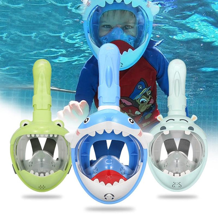 Cartoon Kids Full Dry Diving Mask Swimming Anti Fog