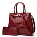 Large Capacity 2-in-1 Crocodile Patent Leather Shoulder Bag