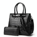 Large Capacity 2-in-1 Crocodile Patent Leather Shoulder Bag