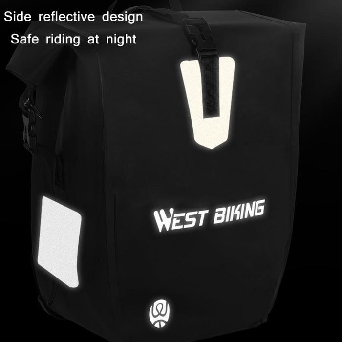25L Waterproof Reflective Bike Bag Black