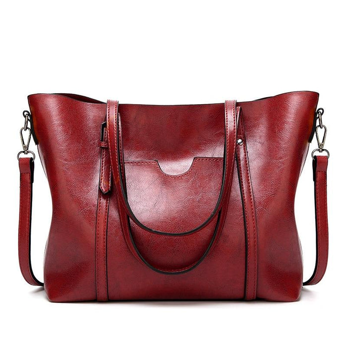 Wax Leather All Match Fashion Handbag