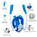 Kids Double Tube Full Dry Silicone Diving Snorkeling Mask