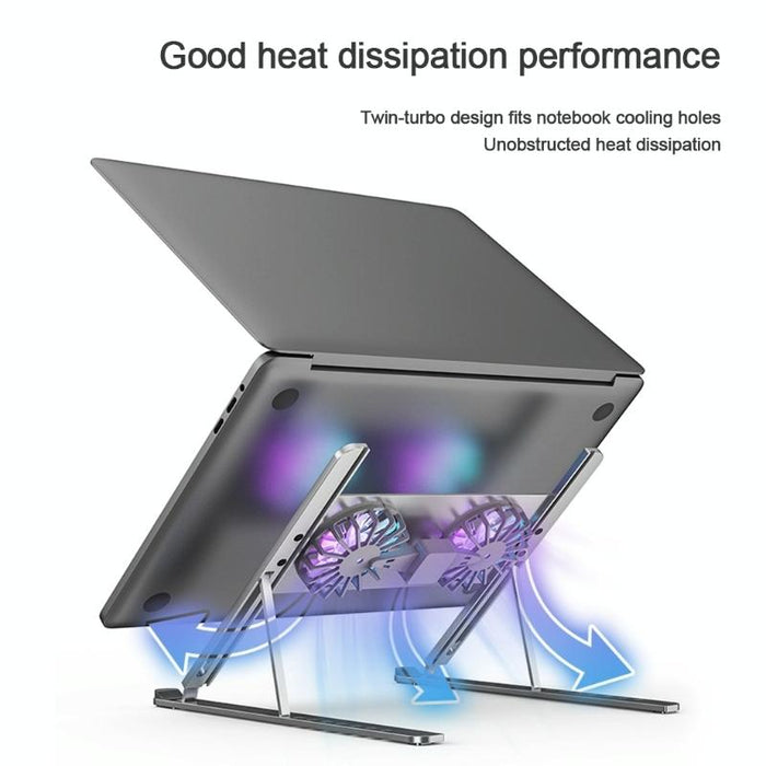 Aluminum Alloy Cooling Fan For P11f Notebook Silver