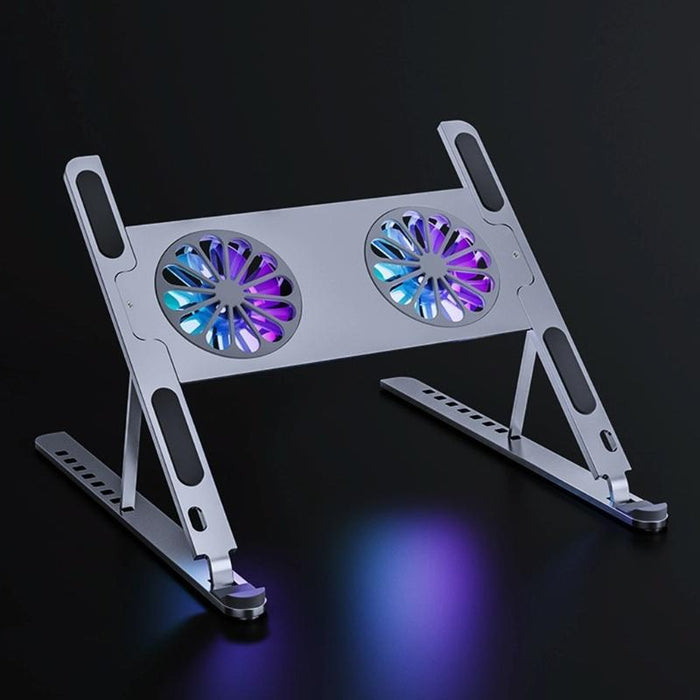 Aluminum Alloy Cooling Fan For P11f Notebook Silver