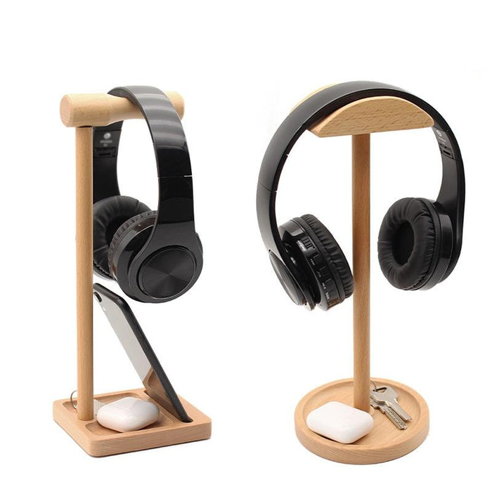 Am-Ejzj001 Desktop Solid Wood Headset Display Stand