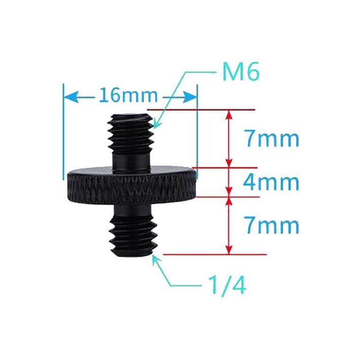 4 Pcs Screw Adapter A26 1/4 Male To M6 Male Screw