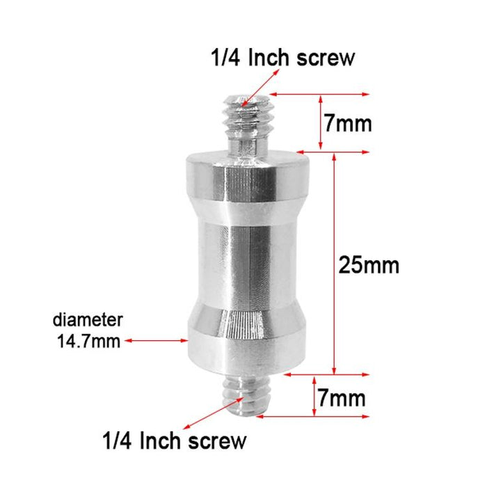 10 Pcs Screw Adapter 1/4 Male To 1/4 Male Screw