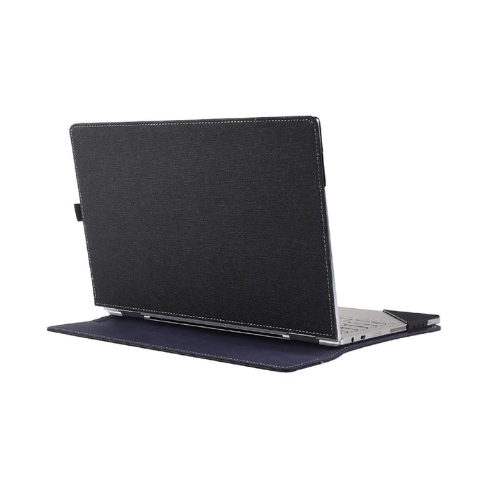 13.3 Inch Multifunctional Leather Laptop Case With Stand - Black