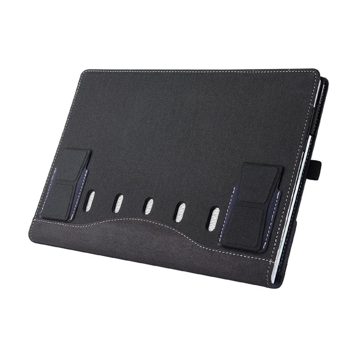 13.3 Inch Multifunctional Leather Laptop Case With Stand - Black