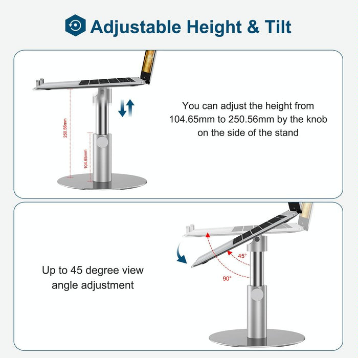 360 Rotating Lifting Aluminum Alloy Laptop Bracket Silver