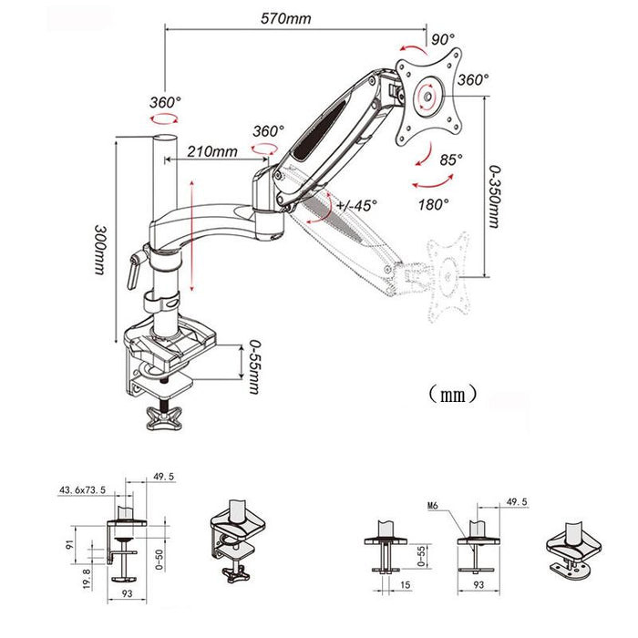 Desktop Lifting Rotating Computer Monitor Stand