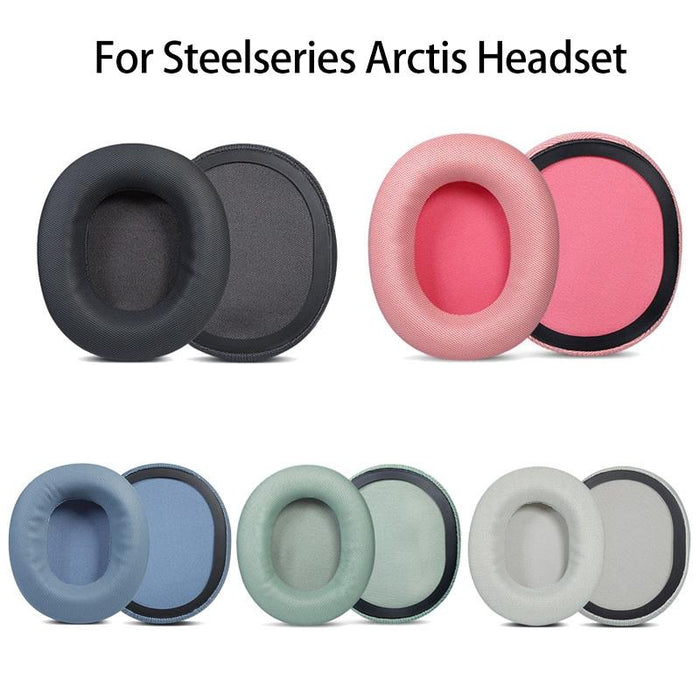 2Pcs Sponge Headset Pad For Steelseries Arctis Pro 3 / Arctis 3 / 5 / 7 Black Gel