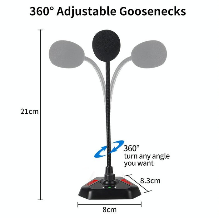 Desktop Computer Gooseneck Condenser Microphone Usb Version With Rgb Breathing Lamp