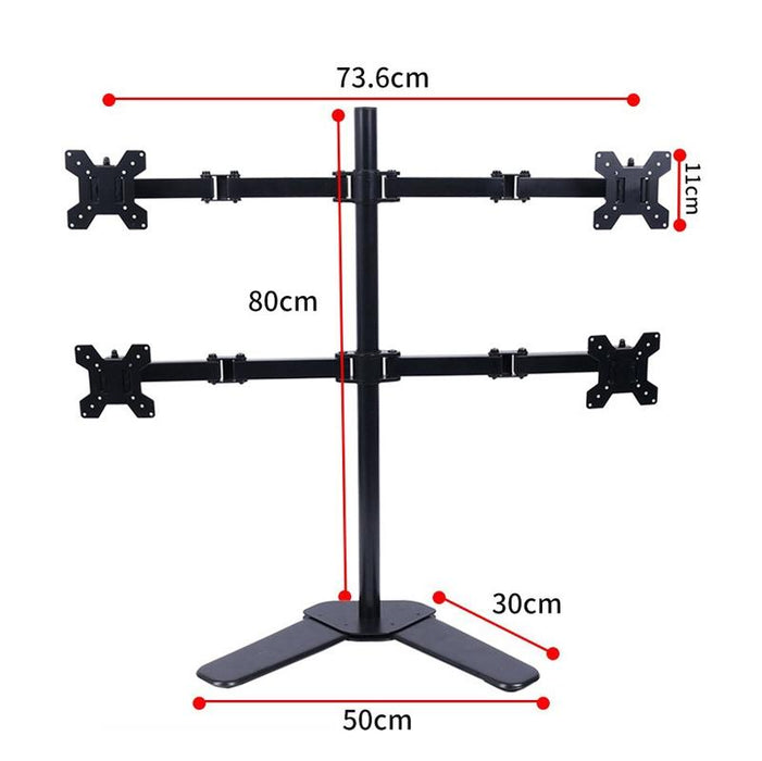 Desktop Lifting Monitor Stand Bracket Four Screen Desk Base