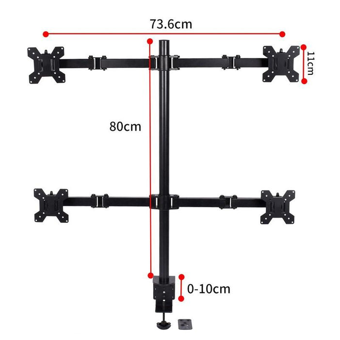 Desktop Lifting Monitor Stand Bracket Four Screen Table Clip