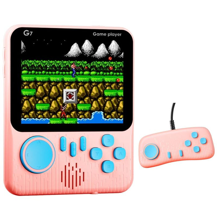 G7 3.5 Inch Ultra-Thin Handheld Game Console Built-In 666 Games - Double Pink