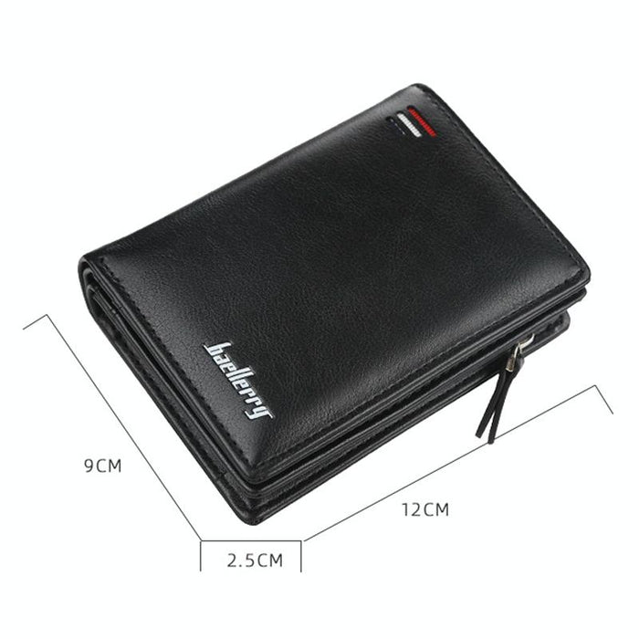 D3216 Men Short Vertical Multi-Card Snap Coin Purse