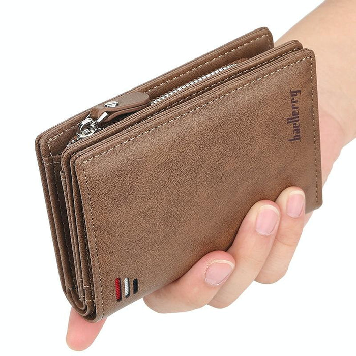 D3216 Men Short Vertical Multi-Card Snap Coin Purse