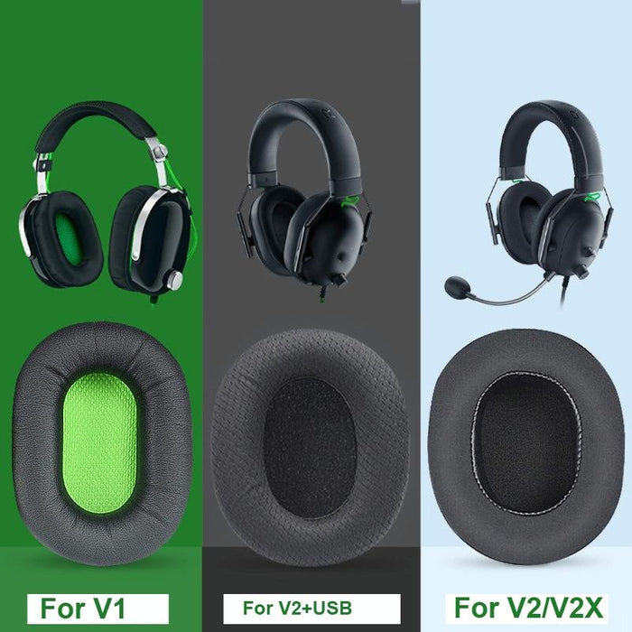 1 Pair Earpads For Razer Blackshark V2 X / V2 Usb Headset - Black Gel