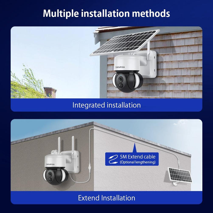 Ip66 Waterproof Wifi Solar Dome Ip Camera Support Two-Way Audio & Pir Motion Detection & Night Vision & Tf Card 1080P Graffiti Solar Wifi Version