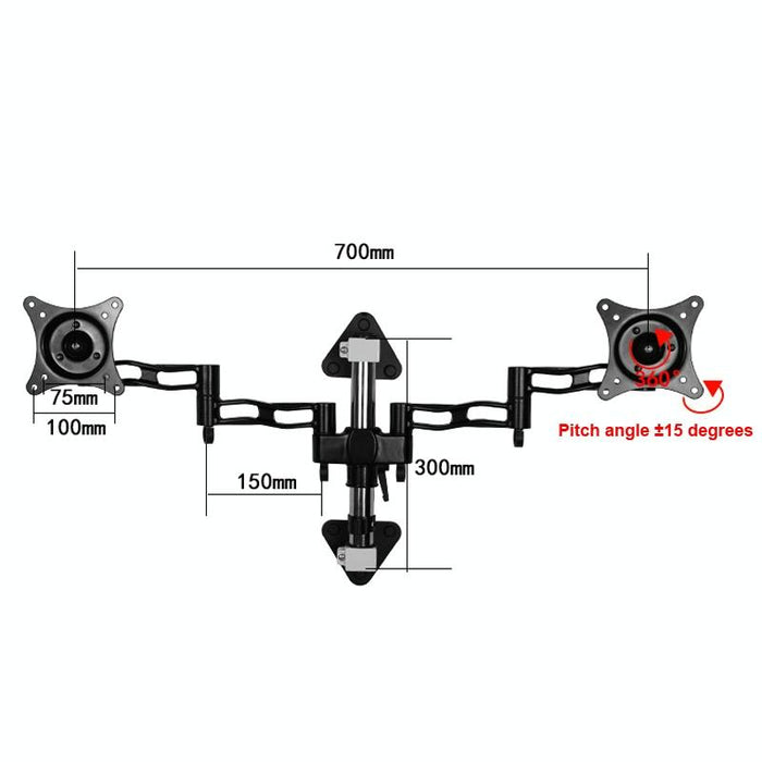 Dual Screen Wall Splicing Computer Bracket